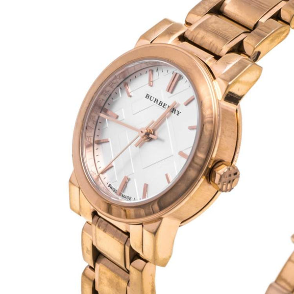 Burberry Women’s Swiss Made Quartz Rose Gold Stainless Steel White Dial Women's Watch BU9204 - Big Daddy Jewelry #2