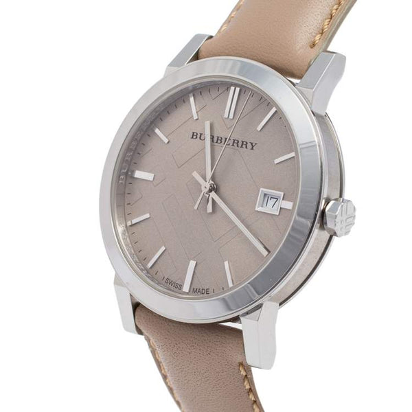 Burberry Men's Large Check Tan Leather Strap Men's Watch BU9010 - Big Daddy Jewelry #2