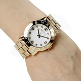 Marc Jacobs Amy White Dial Gold 36mm Ladies Watch MBM3056