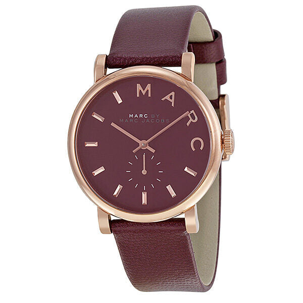 Marc by Marc Jacobs Baker Maroon Dial Moroon Leather Ladies Watch MBM1267 - Big Daddy Jewelry