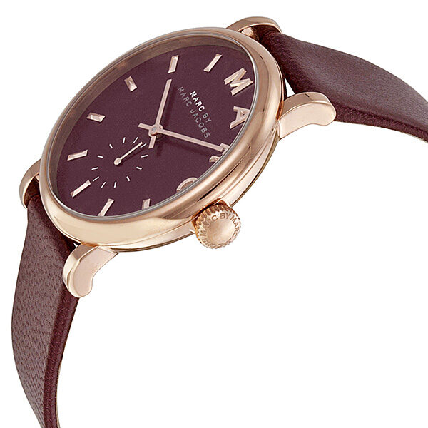 Marc by Marc Jacobs Baker Maroon Dial Moroon Leather Ladies Watch MBM1267 - Big Daddy Jewelry #2