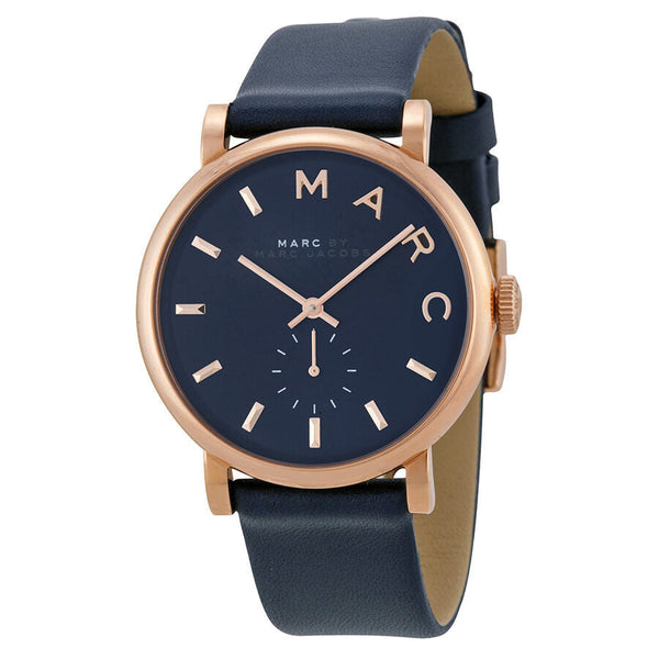 Marc by Marc Jacobs Baker Navy Dial Navy Leather Ladies Watch #MBM1329 - Big Daddy Jewelry