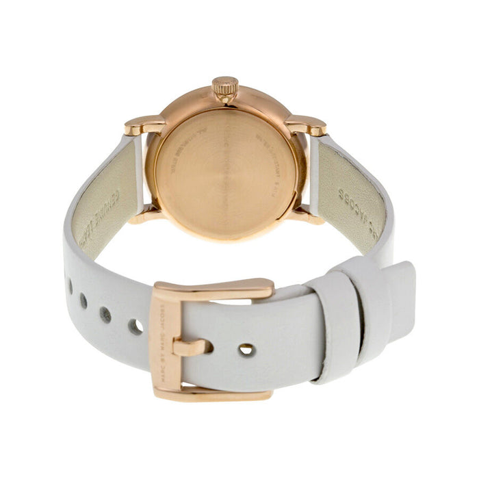 Marc Jacobs Baker White Leather Strap 28mm Ladies Watch MBM1284