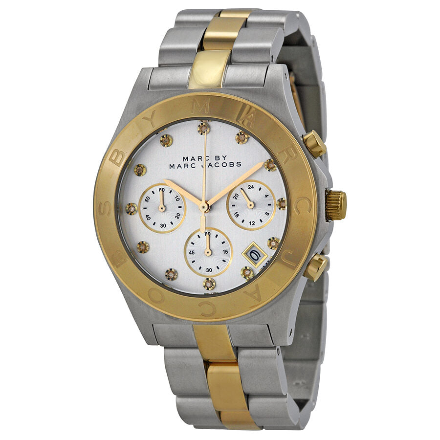 Marc by Marc Jacobs Chronograph Silver Dial Two-tone Ladies Watch MBM3177 - Big Daddy Jewelry