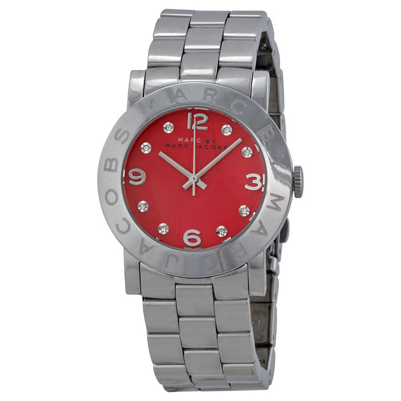 Marc By Marc Jacobs Red Dial Stainless Steel Ladies Amy Watch MBM3302 - Big Daddy Jewelry