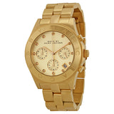 Marc by Marc Jacobs Blade Chronograph Gold Dial Gold-Tone Stainless Steel Ladies Watch #MBM3101 - Big Daddy Jewelry