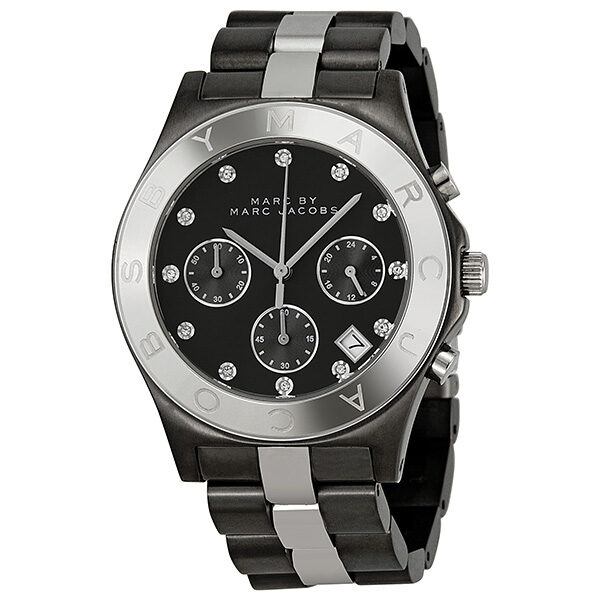 Marc by Marc Jacobs Blade Chronograph Gunmetal and Silver-Tone Ladies Watch MBM3179 - Big Daddy Jewelry