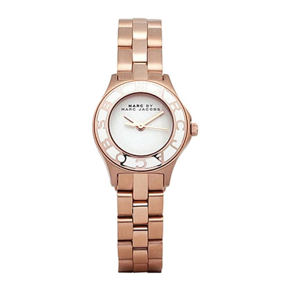 MARC JACOBS SMALL BLADE SILVER WOMENS’ ROSE GOLD LOGO WATCH  MBM3076 - Kiwi Watches