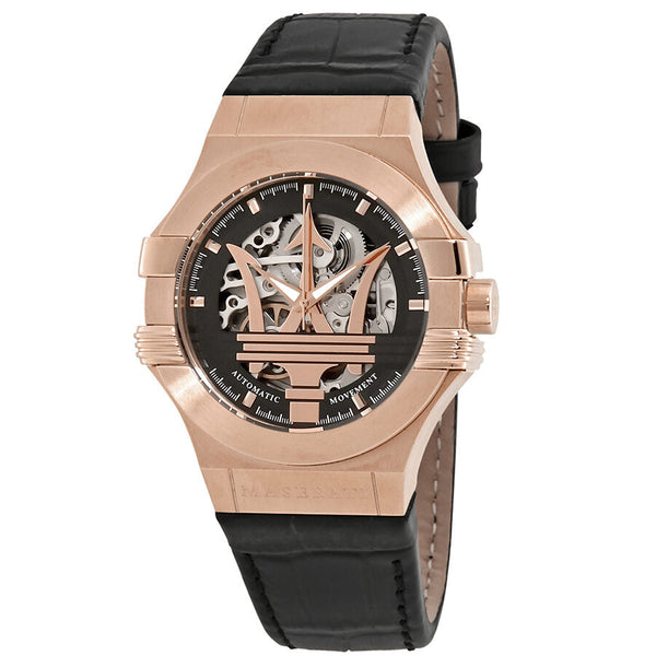 Maserati Potenza Automatic Black/Skeleton Dial Men's Watch R8821108002 - Big Daddy Jewelry