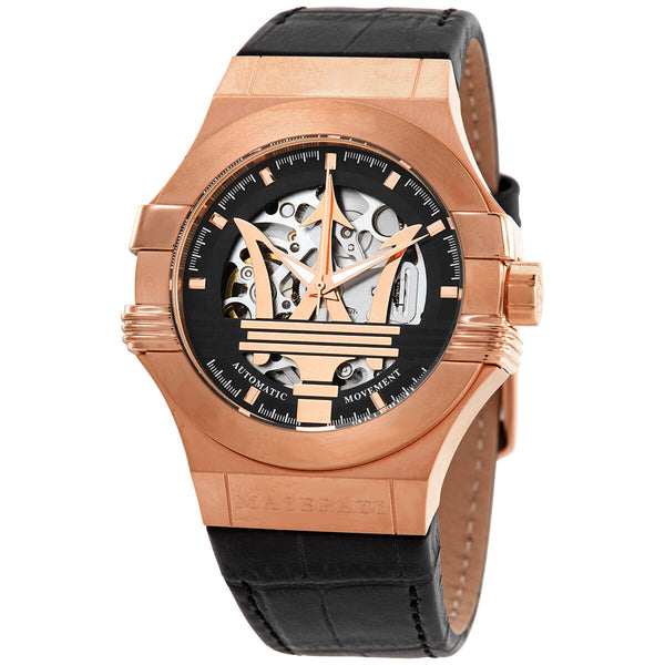 Maserati Potenza Automatic Black Skeleton Dial Men's Watch #R8821108039 - Big Daddy Jewelry