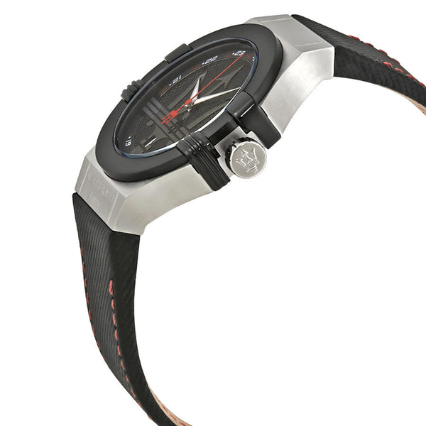 Maserati Potenza Black Dial Black Leather Men's Watch R8851108001 - Big Daddy Jewelry #2