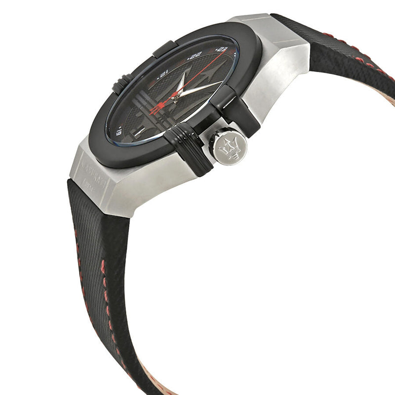 Maserati Potenza Black Dial Black Leather Men's Watch R8851108001 - Big Daddy Jewelry #2