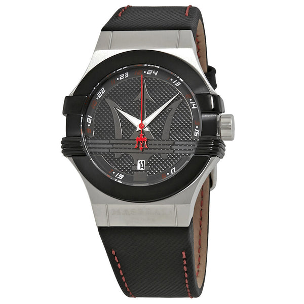 Maserati Potenza Black Dial Black Leather Men's Watch R8851108001 - Big Daddy Jewelry