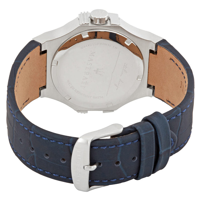 Maserati Potenza Blue Dial Blue Leather Men's Watch R8851108015 - Big Daddy Jewelry #3