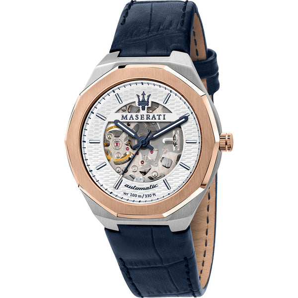 Maserati Stile Automatic Blue Leather Strap Men's Watch  R8821142001 - Big Daddy Jewelry