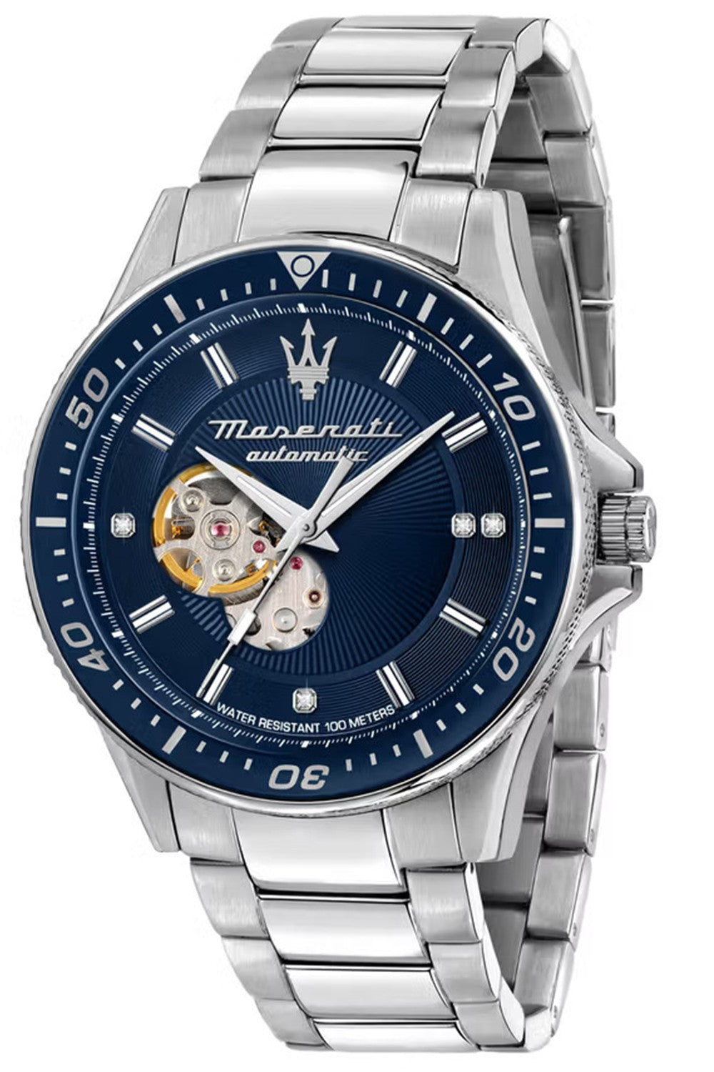 Maserati Sfida Diamond Silver Automatic Men's Watch R8823140007
