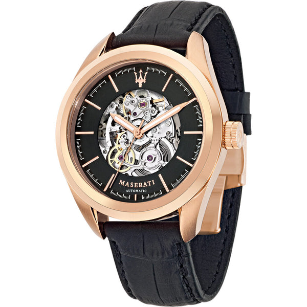 Maserati Traguardo Automatic Black/Skeleton Dial Men's Watch R8821112001 - Big Daddy Jewelry