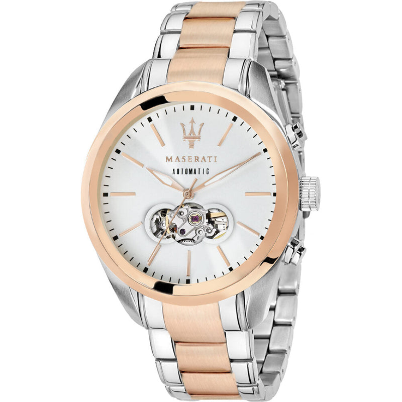 Maserati Traguardo Automatic Silver Open Heart Dial Men's Watch R8823112001 - Big Daddy Jewelry