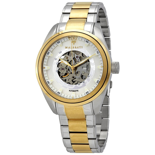 Maserati Traguardo Automatic White Skeleton Dial Men's Watch #R8823112003 - Big Daddy Jewelry