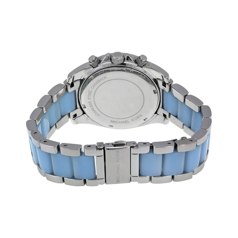 Michael Kors Blair Chronograph Silver Dial Stainless Steel with Chambray Acetate Ladies Watch MK6137 - Big Daddy Jewelry #3