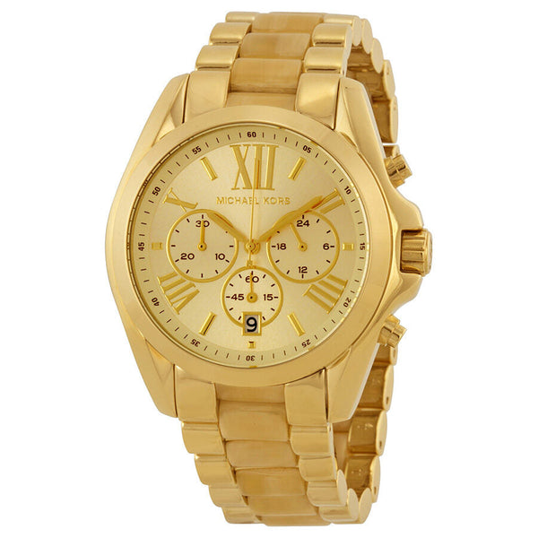 Michael Kors Bradshaw Champane Dial Chronograph Gold-Tone Stainless Steel Ladies Watch #MK5722 - Big Daddy Jewelry