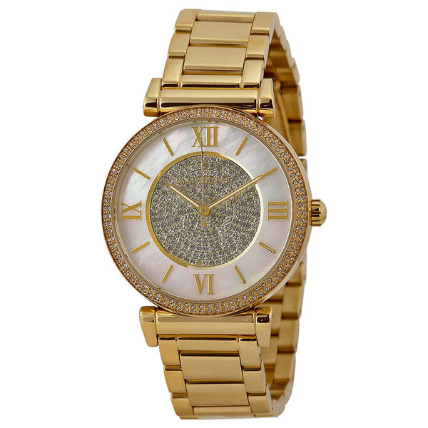 Michael Kors Catlin Mother of Pearl Dial Gold-plated Ladies Watch #MK3332 - Big Daddy Jewelry