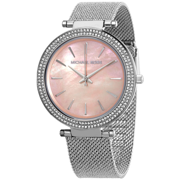 Michael Kors Crystal Pink Mother of Pearl Dial Ladies Watch #MK4518 - Big Daddy Jewelry