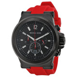 Michael Kors Dylan Chronograph Black Dial Red Silicone Men's Watch MK8382 - Big Daddy Jewelry