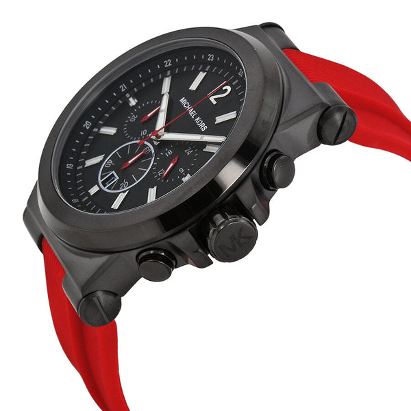Michael Kors Dylan Chronograph Black Dial Red Silicone Men's Watch MK8382 - Big Daddy Jewelry #2