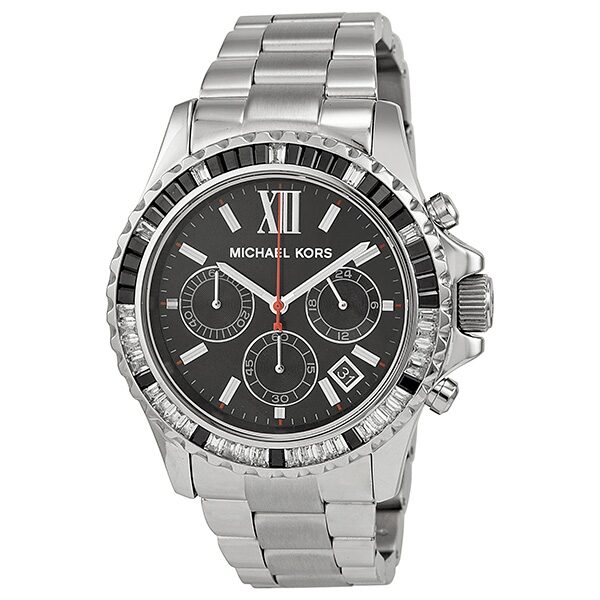 Michael Kors Everest Chronograph Black Dial Stainless Steel Ladies Watch MK5753 - Big Daddy Jewelry