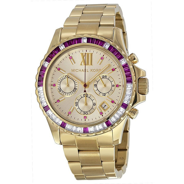 Michael Kors Everest Chronograph Champagne Dial Gold-tone Ladies Watch - Big Daddy Jewelry