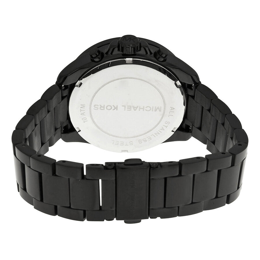 Michael Kors Everest watch caseback with black ion-plated bracelet