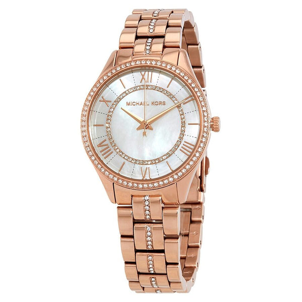 Michael Kors Lauryn Crystal Mother of Pearl Dial Ladies Watch #MK3716 - Big Daddy Jewelry