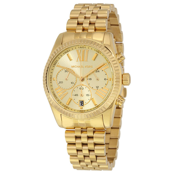 Michael Kors Lexington Chronograph Champagne Dial Ladies Watch #MK5556 - Big Daddy Jewelry