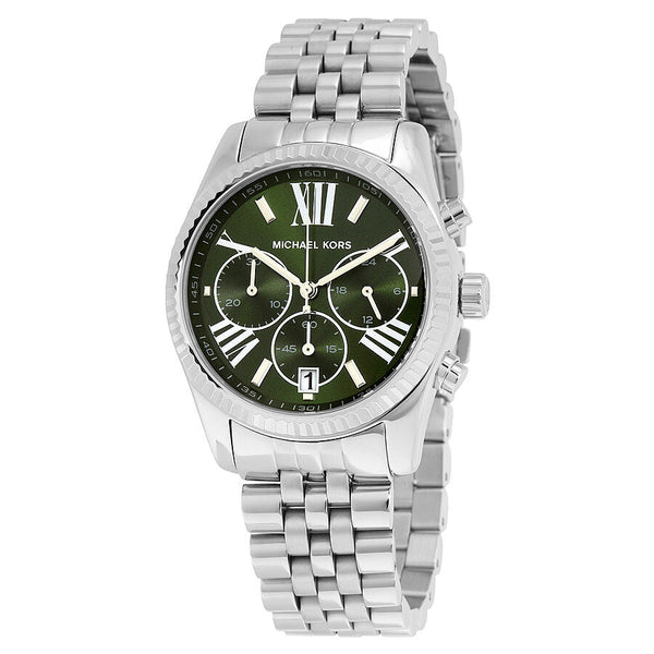 Michael Kors Lexington Chronograph Green Dial Stainless Steel Ladies Watch MK6222 - Big Daddy Jewelry