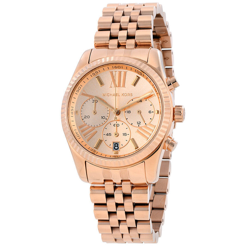 Michael Kors Lexington Chronograph Rose Dial Ladies Watch MK5569 - Big Daddy Jewelry
