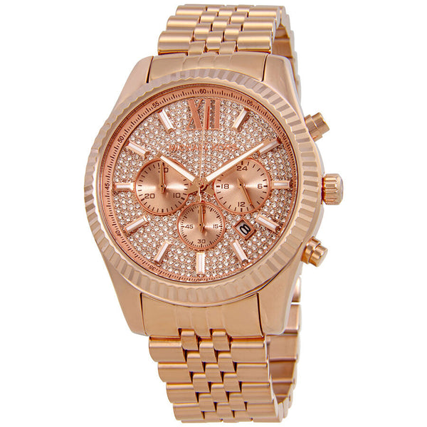 Michael Kors Lexington Crystal Pave Dial Ladies Chronograph Watch MK8580 - Big Daddy Jewelry