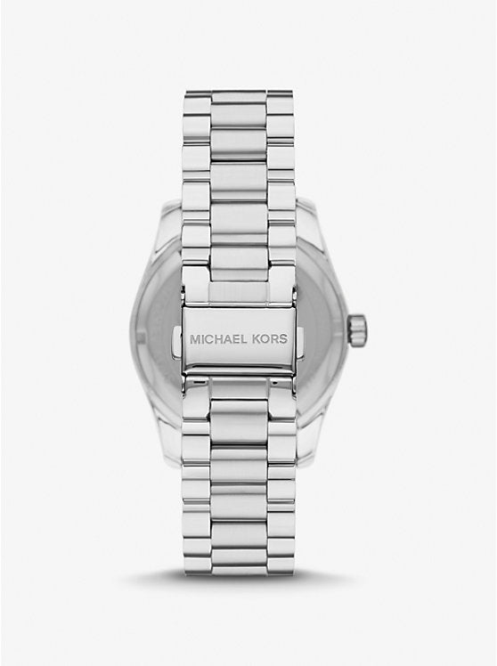 Michael Kors Lexington Crystals Mother of Pearl White Dial Silver Steel Strap Watch for Women - MK1087