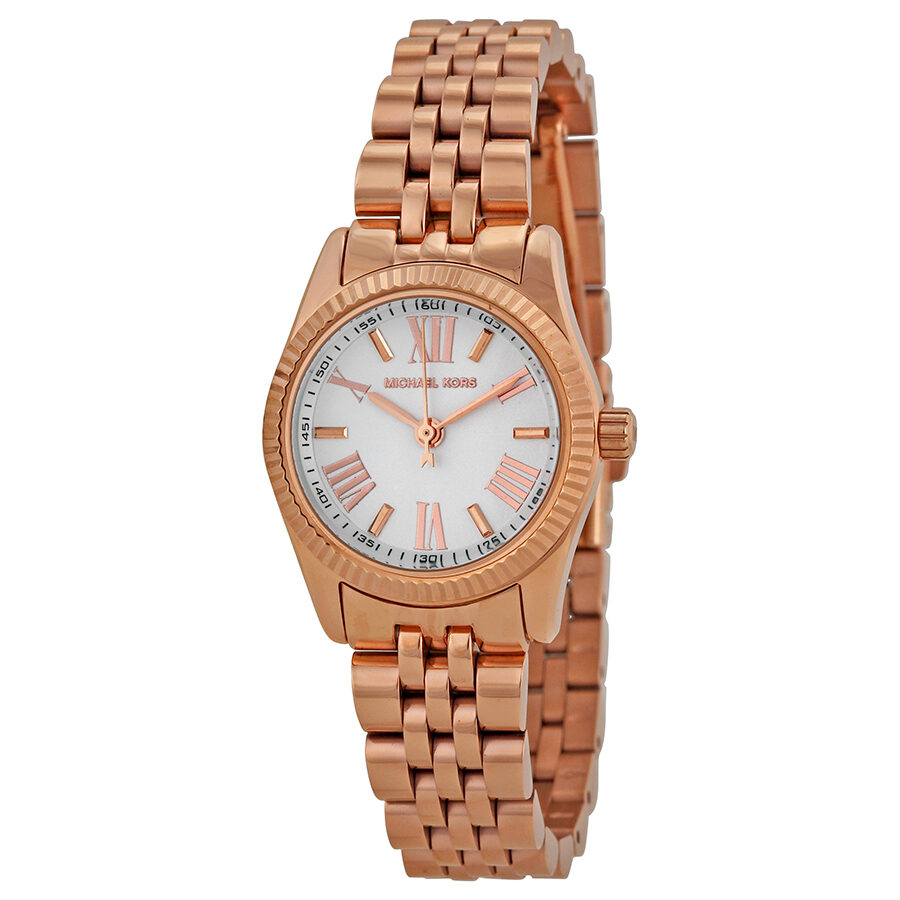 Michael Kors Lexington white dial rose gold women's watch MK3230 front view