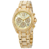 Michael Kors Mini Bradshaw Gold Dial Crystal Pave Ladies Watch MK6494 - Big Daddy Jewelry
