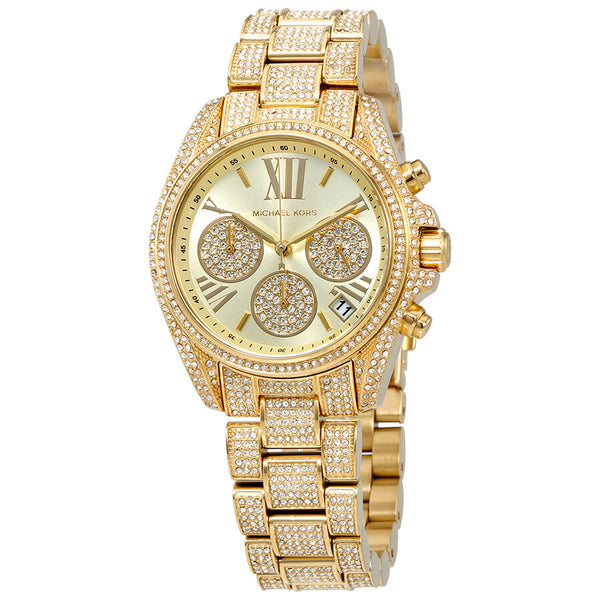 Michael Kors Mini Bradshaw Gold Dial Crystal Pave Ladies Watch MK6494 - Big Daddy Jewelry