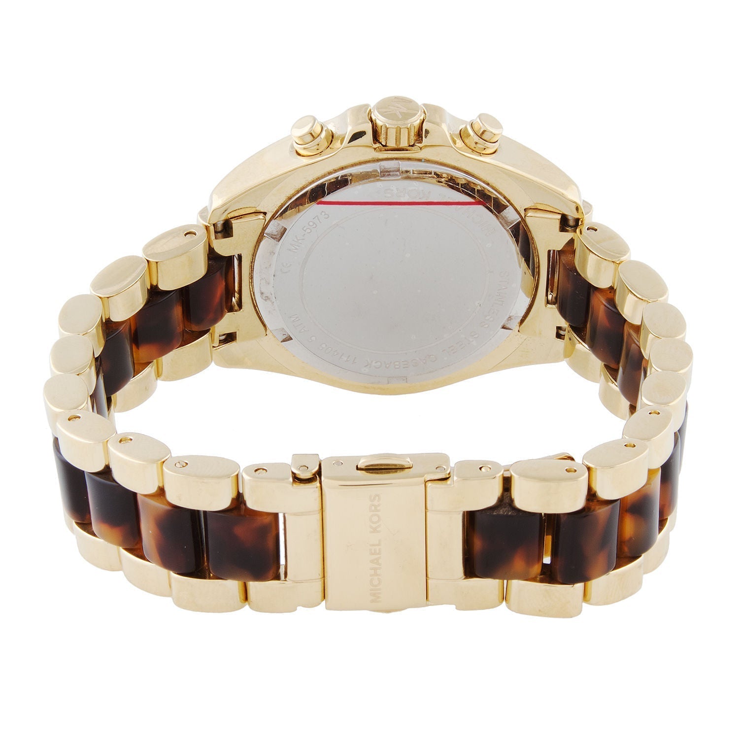 Michael Kors Mini Bradshaw Chronograph Tortoise and Gold Women's Watch - MK5973