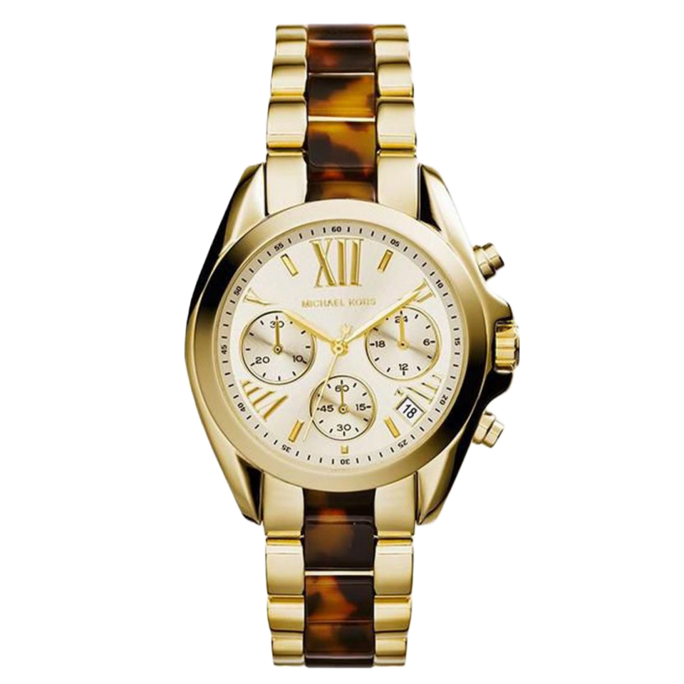 Michael Kors Mini Bradshaw Chronograph Tortoise and Gold Women's Watch - MK5973