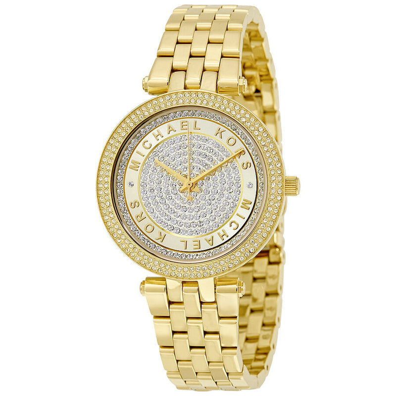 Michael Kors Mini Darci Gold Crystal Pave Dial Ladies Watch MK3445 - Big Daddy Jewelry
