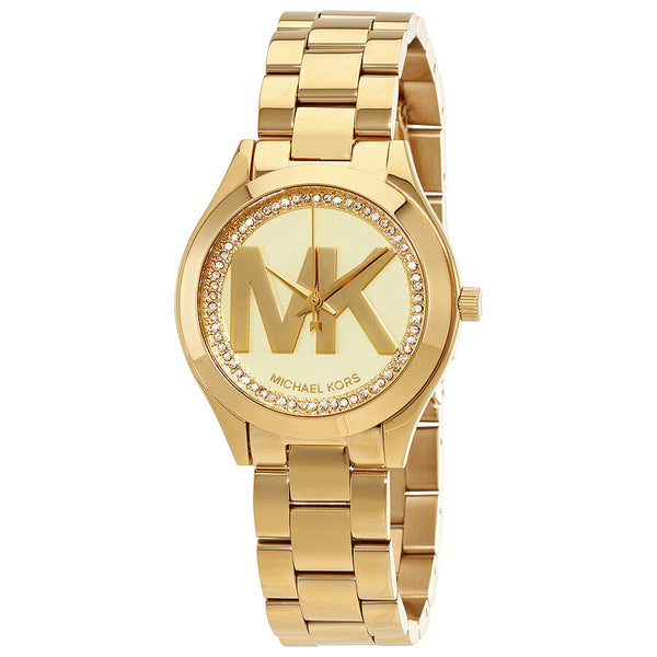 Michael Kors Mini Slim Runway Ladies Gold Tone Watch MK3477 - Big Daddy Jewelry