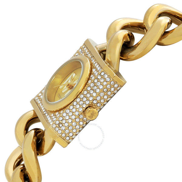 Michael Kors MK Chain Lock Quartz Crystal Gold Dial Ladies Watch MK4711 - Big Daddy Jewelry #2