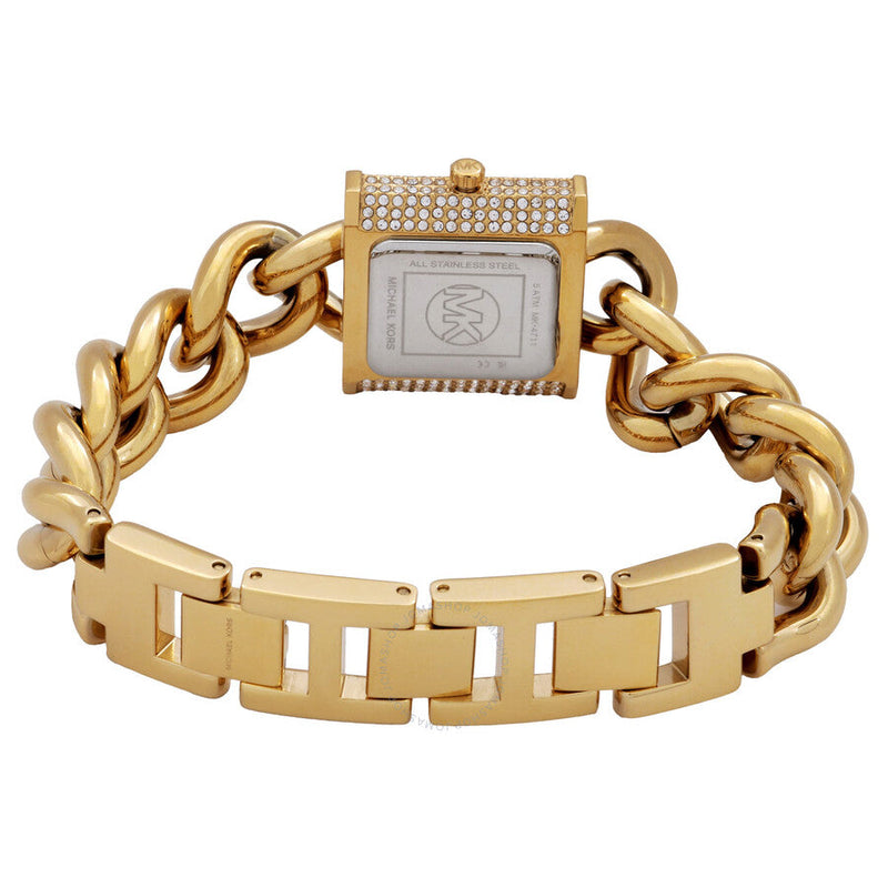 Michael Kors MK Chain Lock Quartz Crystal Gold Dial Ladies Watch MK4711 - Big Daddy Jewelry #3