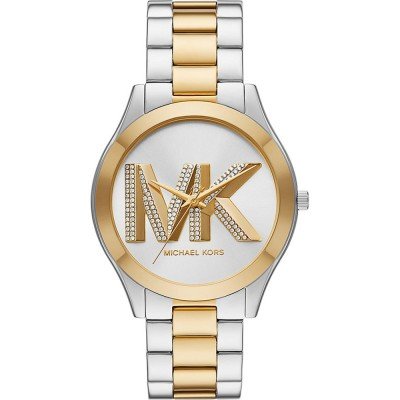 Michael Kors MK4735 Runway Slim watch with two-tone stainless steel bracelet and MK logo dial