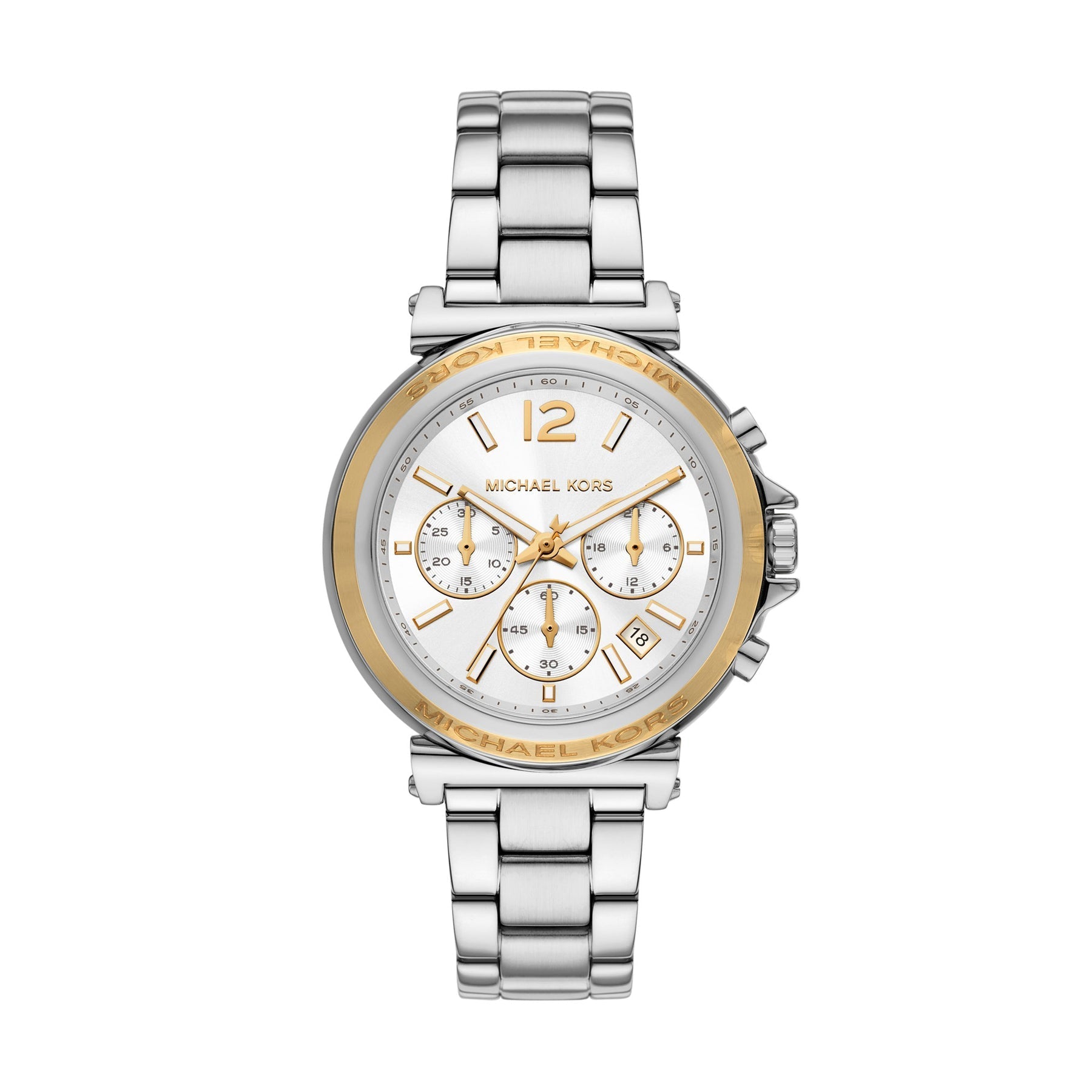 Michael Kors Maren Chronograph White Dial Silver Watch - MK7495