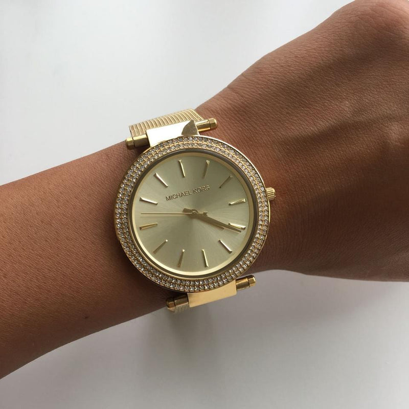 Michael Kors Watches Darci Gold Tone Mesh Strap Ladies Watch MK3368 Water resistance: 50 meters / 165 feet Movement: Quartz
